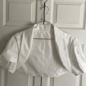 White Satin Wedding Jacket/Bolero